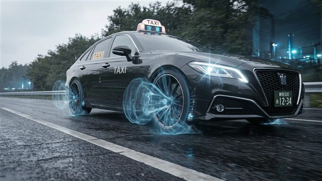 安定して走行する車